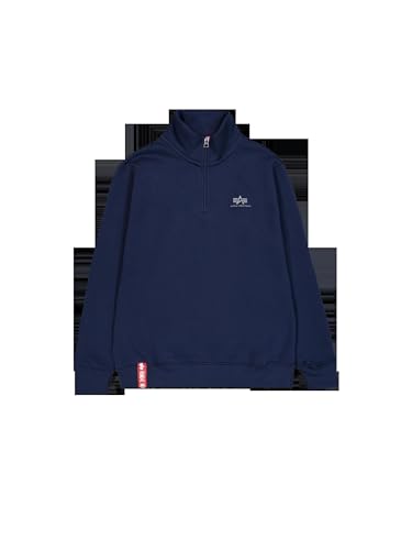 Alpha Industries Half Zip Sweater SL Sweatshirt für Herren Ultra Navy – Ansicht 1