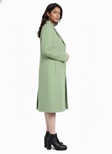 Image of HAUTEMODA Women's Winter Coat Trench Long Sleeves Over Coat With Pocket single Breasted