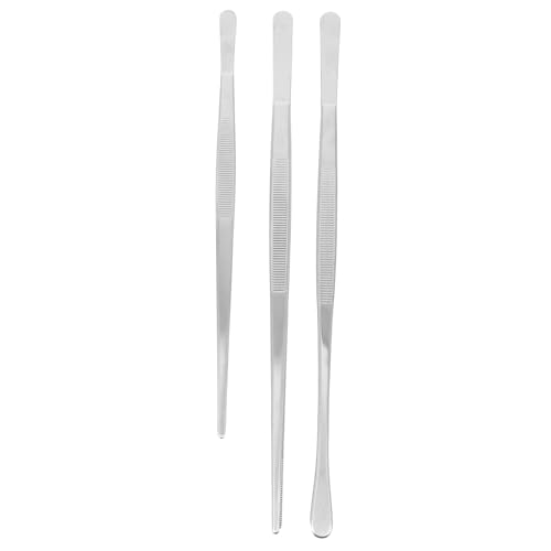BESPORTBLE 3pcs Food Tweezers Stainless Steel Tongs Pasta Tongs BBQ Supplies Easy to Clean Sturdy and Accurate Grip
