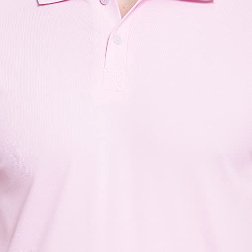 Image of Men's Poly Cotton-Matty Tshirt with Regular Fit Solid Pattern Half Sleeve Standard Length and Button Down Closure|Men's T-Shirts
