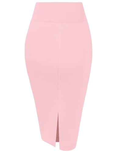 Image of Hybrid & Company Womens Pencil Skirt Premium Nylon Ponte Stretch Office Made in The USA Below Knee