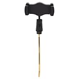 SAFIGLE Soporte para Teléfono Clip para Saxofón Dorado, Abrazadera Ajustable para Partituras y Dispositivos Móviles, Accesorio Portátil para Músicos de Saxofón en Práctica y Presentaciones