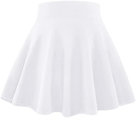 BOOPH Kids Girls Casual Mini Flare Plain Pleated Skater Skirts 8-10 Years White