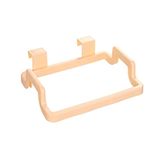 Over The Cabinet Plastic Bag Holder, Hanging Trash Bag Holder Garbage Bag Hanging Rack Rubbish Bag Holder for Kitchen Practical Sturdy Under Counter Over Door(Beige)