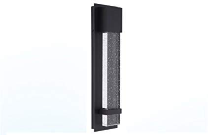 Wall Sconce by Ciata Lighting –Integrated LED Reflects Warm White Lighting Through Glass -Indoor/Outdoor Rectangular Wall Light Fixture –Modern & Stylish Sconce with Matte Black Finish (18 Inch)