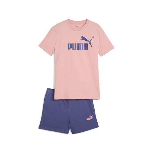 PUMA Mädchen ESS No.1 Logo Tee and Shorts Set G Gestrickte Anzüge, Pink Fruit, 164