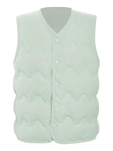 Kids Girls Boys Padded Vest Sleeveless Button-up Corrugation Puffy Jacket Coats Casual Outerwear 1-6 Years