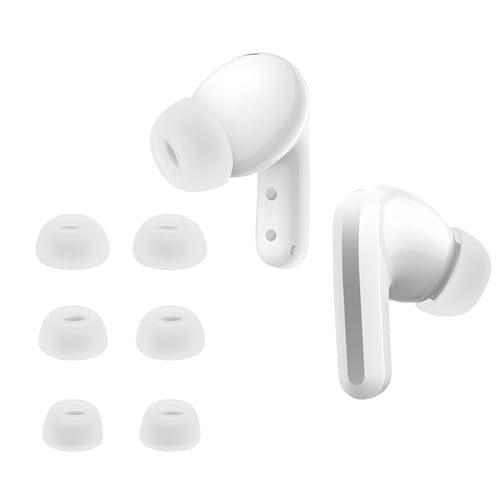kwmobile 6 Almohadillas Compatible con Xiaomi Redmi Buds 5 - Eartips para Cascos - 3 tamaños S M L - Blanco