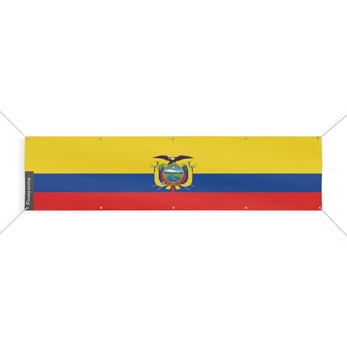 Drapeau Équateur 10 oeillets 60x240cm pour décoration culturelle