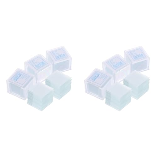 CHILDWEET 1000 Pcs Glass Slide Square Glasses Microscope Slides Covers Microscope Slides Glass Microscope Slides Clear Glass Slips Covers Glass Coverslips Microscope Slide Kits Clear Glasses