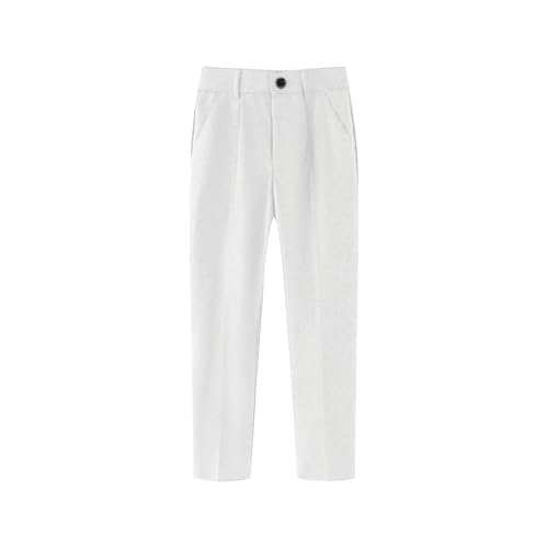 Boys Dress Pants Toddles Uniform Trouser Solid Color Straight Leg Elastic Waist Kids Back to School Clothes 6