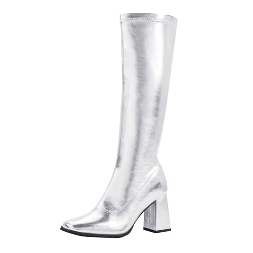 GoGo Boots for Women Knee High Boots with Chunky Heels