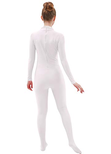 Ensnovo Womens Spandex Zentai Suits One Piece Footed Unitard White,Xl #TOP5