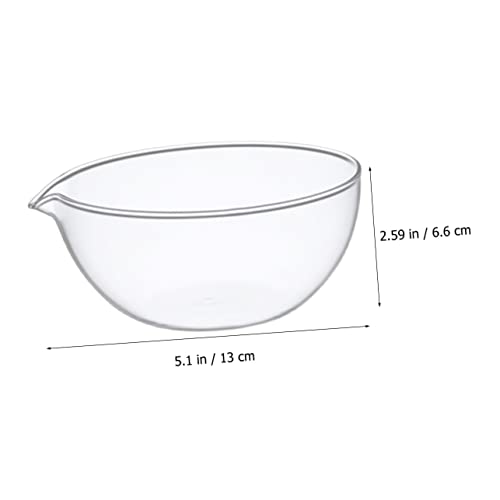 Tazones de vidrio resistentes al calor con pico y tapa, 2 piezas miniatura 3