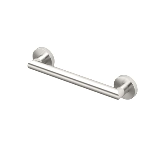 Image of Gatco 970 Glam Shower Grab Bar, 12 Inch, ADA Compliant Stainless Steel, Satin Nickel, Wall Mounted Bathroom Handrail