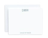 Personalized Masculine Notecards and Envelopes Set, Initial Stationary Set for Guys, A2 FLAT Cards, Choose Quantity and Colors, Custom Business Stationery Set, Mens Correspondence Cards with Name
