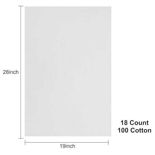 Image of Aida Cloth 18 Count Cross Stitch Fabric,19x28inch (18CT, White)