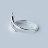 PRAK Damen 925 Sterling Silber Luxus Ringe,Handmade Gingko Boho Ringe Für Frauen Blatt Öffnen Finger Verstellbarer Ring Weihnachten Elegante Silber Schmuck Mädchen Geschenk #1