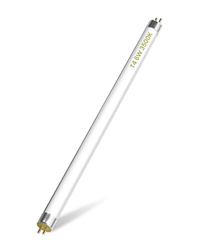Lamptobe Tubo Fluorescente T4 6W 232MM - Bombilla Fluorescente 2 Pines G5 Blanco Suave 3500K Luces T4 para Debajo de Armarios de Cocina, 232MM Incluyendo Clavijas/ 218MM Excluyendo Clavijas (1-Pack)