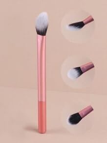 1Pc Pink Color Minimalist Contour Brush Cheek Makeup Brush Face Blush Highlighter Makeup Brush For Loose Or Pressed Powder Contouring Brush Beauty Tool for Women