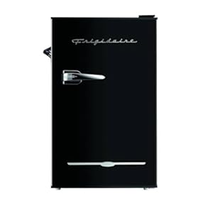 FRIGIDAIRE EFR376-BLACK 3.1 Cu Ft Black Retro Bar Fridge with Side Bottle Opener