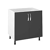 ebay uk kitchen sink units Color: Gris Paris HOGAR24 ES - Mueble Bajo Fregadero 2 Puertas Color Gris Paris, Medidas: 85 x 80 x 58 cm