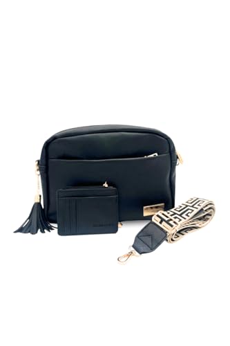 Modern+Chic Alice Crossbody Bag: Vegan Leather Purse with Roomy Exterior/Interior Pockets, Key Leash & Matching Womens Wallet2