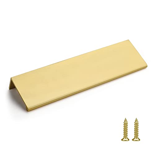 Image of Rergy 10 Pack 5 inch Cabinet Pulls Brushed Brass Finger Pulls for Cabinets