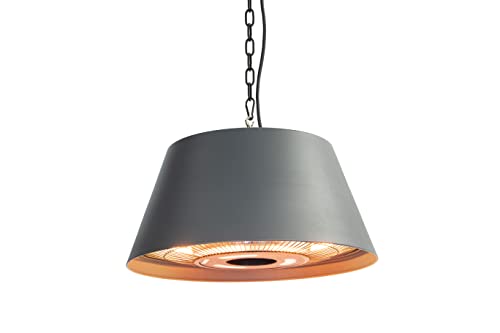 Terrace Pendant Electric Heater - Frost Halogen Heating lamp - 2 heat settings with remote control included