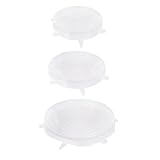 3er Set flexible Silikondeckel zur Abdeckung und Aufbewahrung von Speisen, wiederverwendbar in drei Größen