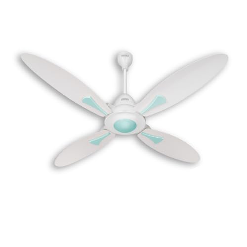 Image of USHA Bloom Series Dahlia 100% Copper Motor 4-Blade BLDC Ceiling Fan | Bi-Directional | Sleep /Boost /Timer Modes | RF Remote | Dust-Resistant |3Y Motor & 2Y PCB Warranty (White & Light Green)