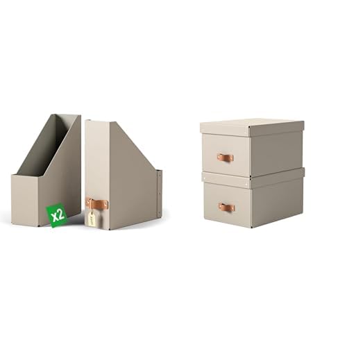 Leitz boîtes de rangement empilables et porte-revues A4 beige Puro