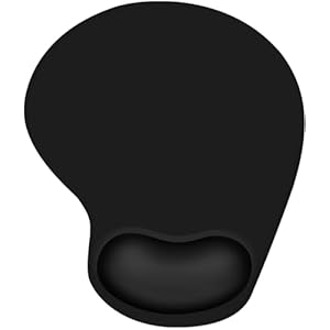 Tharney Ergonomic Mouse Pad with Wrist Rest Support, Mousepad with Comfortable Gel Wrist and Non-Slip PU Base for Pain Relief, Computer, Laptop, Office, Home (Black)