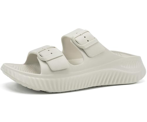 Image of KuaiLu Womens Recovery Sandals With Comfortable Plantar Fasciitis Arch Support, Orthotic Adjustable Thick Cushion Sport Slides Reduces Stress on Feet, Joints & Back Post-Exercise