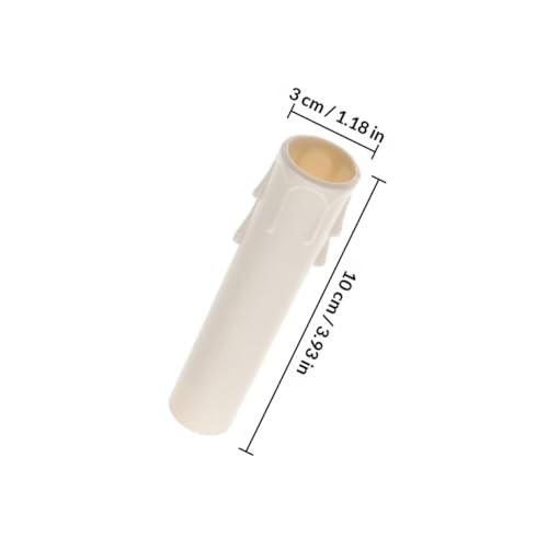 IMUSINICE プラ製キャンドルソケットホルダー15個セット シャンデリア用キャンドルランプカバー 滴下防止機能付き 白色 Φ30x100mm 家庭用照明交換部品 [2]