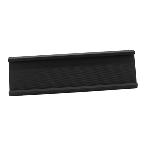 Ubric 3Pcs Desk Name Plate Holder 20x6cm L-Shaped Metal Desk Name Sign Rack Display Stand für Meeting Room Office Home Schwarz