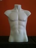 Male Torso Dress Form Mannequin Display Bust White (#5027)