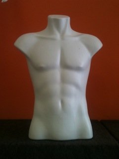 Male Torso Dress Form Mannequin Display Bust White (#5027)