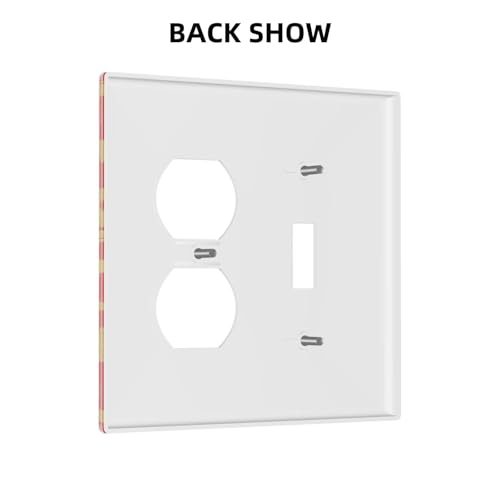 Decorative Outlet Covers Red Background with Golden Spiderweb Spider 2 Gang Outlet Cover Wall Plate Single Toggle Duplex Light Switch Cover Plate Switch Plate Covers for Home Decor