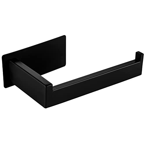 YUET Toilettenpapierhalter Ohne Bohren, Selbstklebend Toilettenpapierrollenhalter Edelstahl Klopapierhalter Wc Halter Rollenhalter Klorollenhalter Papierhalter für Küche und Badzimmer, Schwarz Cover