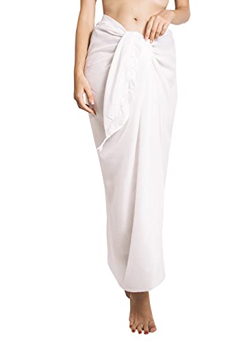 CHAINUPON Womens Beach Pareos Sarong Sheer Long Swimsuit Cover Ups Bikini Wrap Skirt