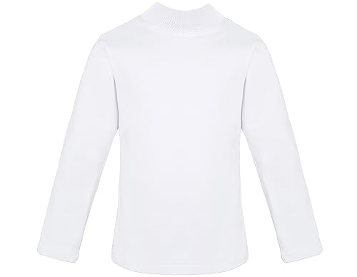 Image of Lilax Girls' Basic Long Sleeve Mock Turtleneck Cotton T-Shirt