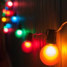 Image of GOOTHY 25 Pack G40 Frosted Multicolor LED String Light Bulbs, E12 /C7 Candelabra Base Christmas Globe Replacement Bulbs for Indoor Outdoor, 0.6W Shatterproof LED Night Light Bulbs