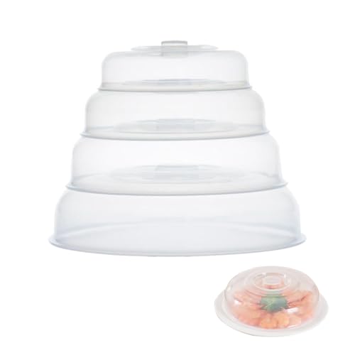 Cubierta Para Microondas Para Alimentos, 2 Uds. Plástico Reutilizable, Tapa Transparente Para Placa y Salpicaduras, Cubiertas Para Platos (20cm)