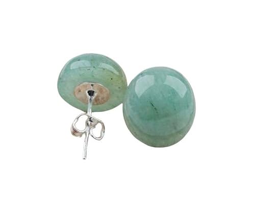 Natural Gemstone Studs - Real Jade Jewelry for Women - Sage Light Green Stone Earrings - Hypoallergenic - Ball Earring Post Small 6mm, 8mm - Lapis Lazuli - Tiger Eye - Flat Back Large 12mm Stud Earring - Handmade – Unique Women's Gifts for Anniversary - Graduation - Back to School - Teacher Appreciation - Mens Birthstone Birthday Gift