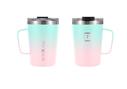 IRON °FLASK Taza de café con Agarre, 12 onzas, a Prueba de Fugas, Botella de Acero Inoxidable con Aislamiento al vacío… - Imagen 4