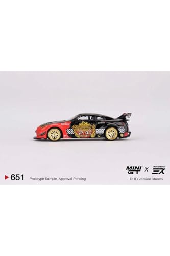 MINI GT True Scale Miniatures Model Car Compatible with LB-Silhouette Works GT Nissan 35GT-RR Ver.1 “Barong x MIZU 1/64 Diecast Model Car MGT00651