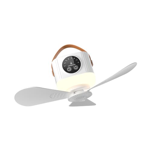 Fazvncv Ventilador de techo USB de 5 V con control remoto, 4 velocidades y 3 niveles de iluminación para camping, dormitorio y dormitorio silencioso