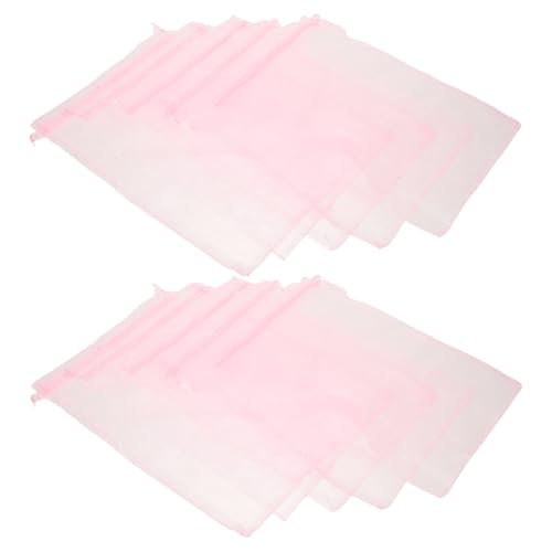 Bolsas de organza transparentes Vaguelly 20x30 cm rosas con cordon pack de 100 2