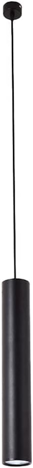 Lampada A Sospensione Cilindrica Regolabile In Alluminio Nero - Mini Lampadario A LED Da 8 W Per Isola Cucina E Zone Pranzo(6 * 60cm,White light)